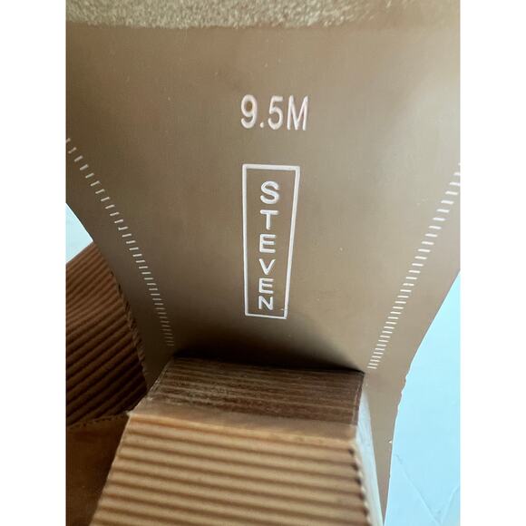 NWOT STEVEN NY Reeve Brown Suede Mid Calf Block Heel Pull On Sock Boots Sz 9.5M - Picture 9 of 10